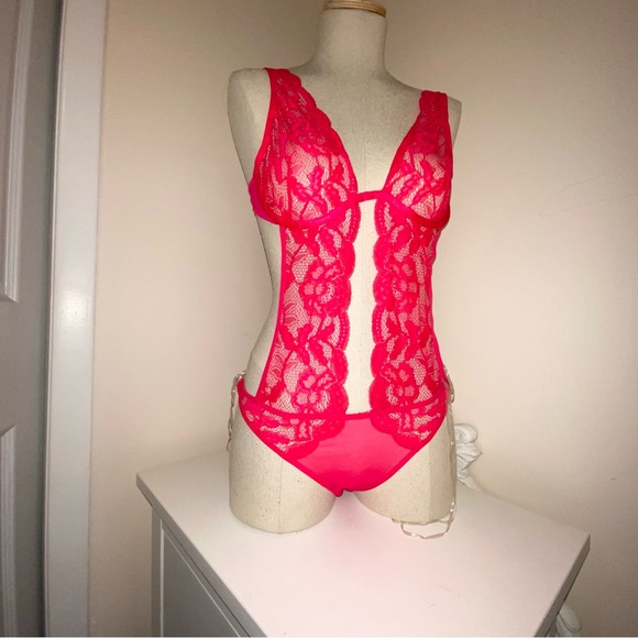 La senza negligé! Coral pink with optional crystal decoration - Picture 1 of 6